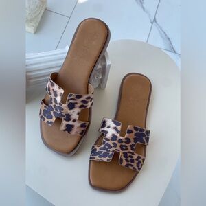 Leopard Flat Sandals